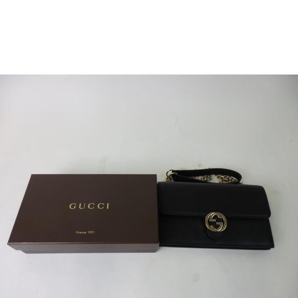 Gucci Interlocking Chain Shoulder Wallet Black - image 6